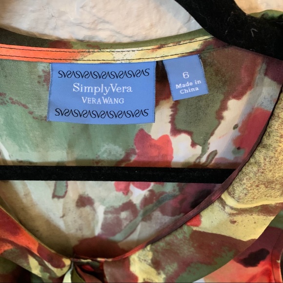 Vera Wang Sleeveless Floral Ruffle Dress - Picture 8 of 8